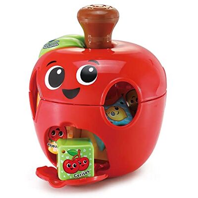 VTech Draaitafel met appel, vormsorteerder voor baby's, gemaakt van duurzamere materialen, 10 sorteerblokken, speelgoed, cadeau voor baby's, meisjes en jongens vanaf 1 jaar inhoud in het Frans VTech Draaitafel met appel, vormsorteerder voor baby's, gemaakt van duurzamere materialen, 10 sorteerblokken, speelgoed, cadeau voor baby's, meisjes en jongens vanaf 1 jaar inhoud in het Frans