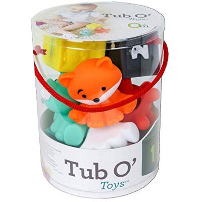 INFANTINO Tub O' Toys 9-delige speelgoedset met kleurrijke blokken, dierenballen en multi-gestructureerde ballen – sensorische ontwikkeling, leeftijd 0-3 jaar INFANTINO Tub O' Toys 9-delige speelgoedset met kleurrijke blokken, dierenballen en multi-gestructureerde ballen – sensorische ontwikkeling, leeftijd 0-3 jaar