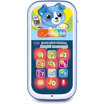 VTech Mijn eerste telefoon Blauwe magische berichten, interactieve kindertelefoon, cijfers en alfabet leren, babyspel met 10 verlichte knoppen, Italiaanse taal, batterijen inbegrepen, VTech Mijn eerste telefoon Blauwe magische berichten, interactieve kindertelefoon, cijfers en alfabet leren, babyspel met 10 verlichte knoppen, Italiaanse taal, batterijen inbegrepen,