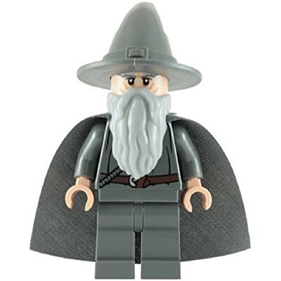 Lego The Lord of the Rings: Gandalf La Gris minifiguur met grijze pet Lego The Lord of the Rings: Gandalf La Gris minifiguur met grijze pet