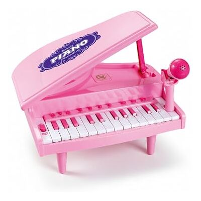 Baroni Toys Elektronische staartpiano voor kinderen van 3 jaar met microfoon muzikale piano met melodieën, lichten en educatieve geluiden roze staart piano Baroni Toys Elektronische staartpiano voor kinderen van 3 jaar met microfoon muzikale piano met melodieën, lichten en educatieve geluiden roze staart piano