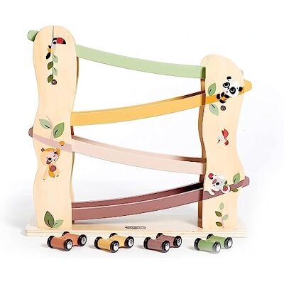 Tiny Love Boho Chic Houten racestructuur, race-schans met 4 houten raceauto's die gemakkelijk glijden, fijne motoriek, cognitieve ontwikkeling, natuurlijk design, vanaf 18 maanden Tiny Love Boho Chic Houten racestructuur, race-schans met 4 houten raceauto's die gemakkelijk glijden, fijne motoriek, cognitieve ontwikkeling, natuurlijk design, vanaf 18 maanden