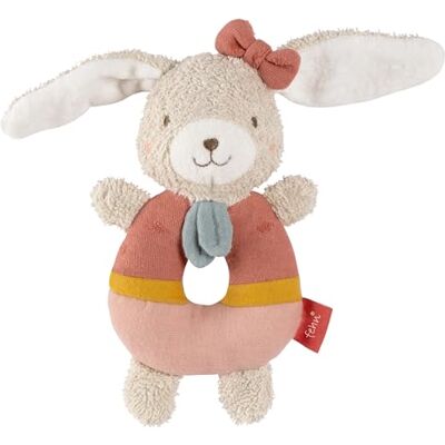 Fehn NATUR Konijn rammelaar ring Biologisch katoenen knuffeldier babyspeelgoed met rammelaar en speelgoed om spelenderwijs te leren grijpspeelgoed voor baby's en peuters vanaf 0 maanden Fehn NATUR Konijn rammelaar ring Biologisch katoenen knuffeldier babyspeelgoed met rammelaar en speelgoed om spelenderwijs te leren grijpspeelgoed voor baby's en peuters vanaf 0 maanden