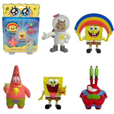 Bizak SpongeBob 64393002-3 5-delige set figuren in blisterverpakking, verzamelfiguren 5 cm, exclusief gesorteerd met iconische figuren Bizak SpongeBob 64393002-3 5-delige set figuren in blisterverpakking, verzamelfiguren 5 cm, exclusief gesorteerd met iconische figuren