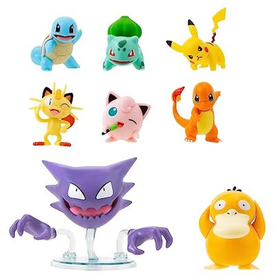 Pokémon Bandai Battle Set met 8 gevechtsfiguren Wordt geleverd met 2' Bulbasour, 2' Squirtle, 2' Charmander, 2' Pikachu, 2' Houndour, 2' Jigglypuff, 3' Haunter, & 3' Psyduck Pokémon Bandai Battle Set met 8 gevechtsfiguren Wordt geleverd met 2' Bulbasour, 2' Squirtle, 2' Charmander, 2' Pikachu, 2' Houndour, 2' Jigglypuff, 3' Haunter, & 3' Psyduck
