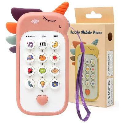Bambebe Mobiele telefoon voor kinderen, meisjes, jongens, speelgoed voor baby's van 18 maanden, babytelefoon met lichten en melodieën, vroeg sensorisch educatief cadeau voor 18 maanden (Engelse versie) Bambebe Mobiele telefoon voor kinderen, meisjes, jongens, speelgoed voor baby's van 18 maanden, babytelefoon met lichten en melodieën, vroeg sensorisch educatief cadeau voor 18 maanden (Engelse versie)