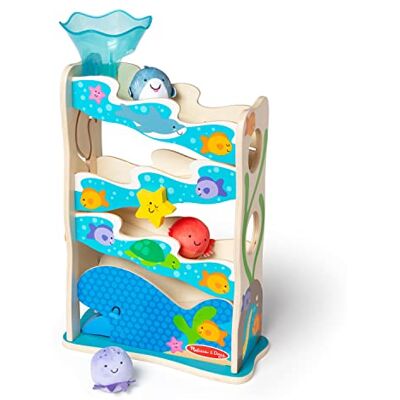 Melissa & Doug Rollables Houten oceaanglijbaan voor zuigelingen en peuters, houten speelgoed, sensorisch speelgoed, speelgoed voor baby's, 12 maanden, geboortecadeau voor jongens of meisjes Melissa & Doug Rollables Houten oceaanglijbaan voor zuigelingen en peuters, houten speelgoed, sensorisch speelgoed, speelgoed voor baby's, 12 maanden, geboortecadeau voor jongens of meisjes