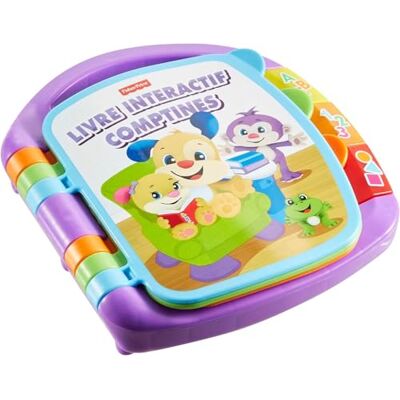 Fisher-Price Interactief babymuziekboek, speelgoed voor baby's vanaf 6 maanden, boek kinderliedjes, muziekspeelgoed en kruipboeken, cadeau-idee voor baby's van 6 maanden, Franse versie, CDH39 Fisher-Price Interactief babymuziekboek, speelgoed voor baby's vanaf 6 maanden, boek kinderliedjes, muziekspeelgoed en kruipboeken, cadeau-idee voor baby's van 6 maanden, Franse versie, CDH39