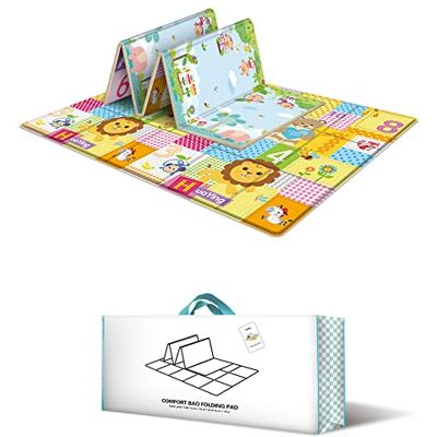 kongfeng Speelmat voor baby's, dik, opvouwbaar, mat, dubbelzijdig, waterdicht, vloermat voor kinderen, 180 x 150 x 1 cm kongfeng Speelmat voor baby's, dik, opvouwbaar, mat, dubbelzijdig, waterdicht, vloermat voor kinderen, 180 x 150 x 1 cm