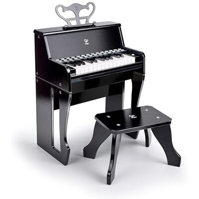 Hape Zwarte elektronische piano met interactief leren, houten piano met 25 toetsen, muziekstandaard en kruk van hout, speelgoed voor kinderen van 3 jaar, muziekinstrument, educatief speelgoed voor meisjes en jongens Hape Zwarte elektronische piano met interactief leren, houten piano met 25 toetsen, muziekstandaard en kruk van hout, speelgoed voor kinderen van 3 jaar, muziekinstrument, educatief speelgoed voor meisjes en jongens