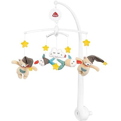 Fehn Muziek-mobiel, speelhorloge-mobiel met schattige figuren om te observeren, luizen en te verbazen, voor bevestiging aan bed voor baby's van 0-5 maanden, hoogte: 65 cm, ø 40 cm Bruno Bruno Fehn Muziek-mobiel, speelhorloge-mobiel met schattige figuren om te observeren, luizen en te verbazen, voor bevestiging aan bed voor baby's van 0-5 maanden, hoogte: 65 cm, ø 40 cm Bruno Bruno