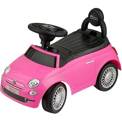 Baroni Toys Fiat 500 Wandelauto voor kinderen van 12 tot 36 maanden, stuur met claxon en geluiden, vak voor voorwerpen en rugleuning, auto om te leren lopen, roze, 28 x 60 x 23 cm Baroni Toys Fiat 500 Wandelauto voor kinderen van 12 tot 36 maanden, stuur met claxon en geluiden, vak voor voorwerpen en rugleuning, auto om te leren lopen, roze, 28 x 60 x 23 cm
