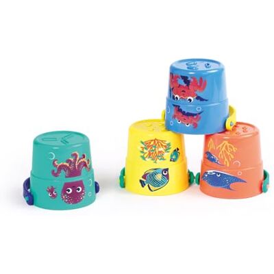 LUDI 4 uitschuifbare emmers – badspeelgoed voor baby's, strand en zwembad – vanaf 10 maanden LUDI 4 uitschuifbare emmers – badspeelgoed voor baby's, strand en zwembad – vanaf 10 maanden