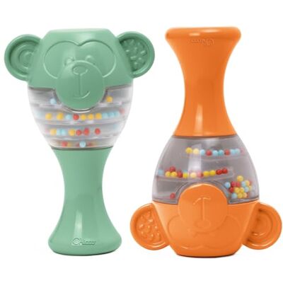 Chicco Maracas, kleur groen en oranje, 1 Chicco Maracas, kleur groen en oranje, 1