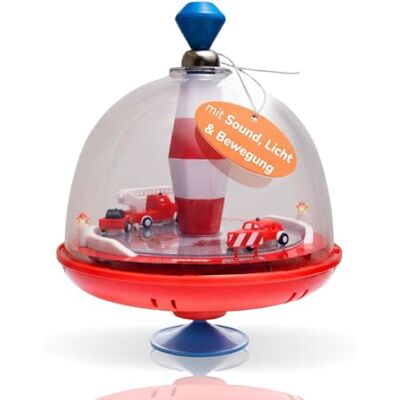 alldoro 68030 Panoramische brandweertol Ø 19 cm, pomptol met geluid, vliegtol met houder, muziektol met brandweerwagen, klassieke tol voor kinderen vanaf 18 maanden alldoro 68030 Panoramische brandweertol Ø 19 cm, pomptol met geluid, vliegtol met houder, muziektol met brandweerwagen, klassieke tol voor kinderen vanaf 18 maanden