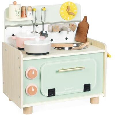 Janod , oma zon, houten keukentje, 11 accessoires, vanaf 3 jaar Tafelkeuken met oven, platen, gootsteen, steelpan, pan, deksel, gebruiksvoorwerpen, planken en kruiden Janod , oma zon, houten keukentje, 11 accessoires, vanaf 3 jaar Tafelkeuken met oven, platen, gootsteen, steelpan, pan, deksel, gebruiksvoorwerpen, planken en kruiden