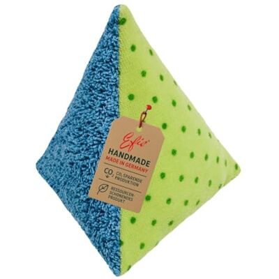 Efie Kleine kegelrammelaar babyspeelgoed van biologisch katoen, blauw-bruin-groen, zachte kegel met rammelaar, vrij van schadelijke stoffen en duurzaam, 100% Made in Germany Efie Kleine kegelrammelaar babyspeelgoed van biologisch katoen, blauw-bruin-groen, zachte kegel met rammelaar, vrij van schadelijke stoffen en duurzaam, 100% Made in Germany