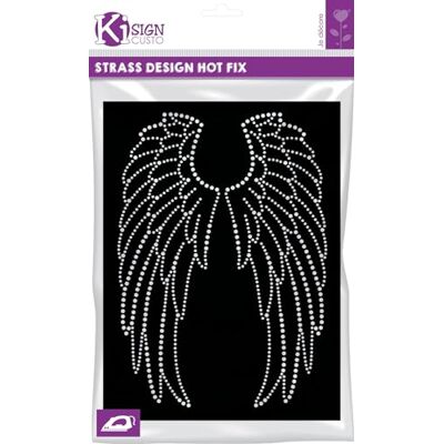 Creative Ki-Sign met opstrijkbare spijkers en strass-steentjes, engelenvleugel, 18 x 26 cm Creative Ki-Sign met opstrijkbare spijkers en strass-steentjes, engelenvleugel, 18 x 26 cm