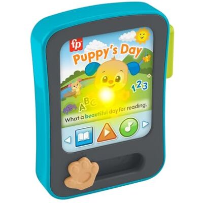 Fisher-Price Laugh & Learn JFJ88 Babyverhaallezer met muziek en verlichting, speelgoed voor jongens en meisjes vanaf 6 maanden, meertalige versie Fisher-Price Laugh & Learn JFJ88 Babyverhaallezer met muziek en verlichting, speelgoed voor jongens en meisjes vanaf 6 maanden, meertalige versie