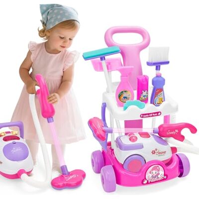 deAO Reinigingswagen met accessoires en speelgoedstofzuiger met geluiden en lichten Jouet Éducatif 3+ Ans, 52x30x27 cm, Accessoires Variés, Développe Coordination et Responsabilité, Jeu de Rôle, Cadeau Enfant deAO Reinigingswagen met accessoires en speelgoedstofzuiger met geluiden en lichten Jouet Éducatif 3+ Ans, 52x30x27 cm, Accessoires Variés, Développe Coordination et Responsabilité, Jeu de Rôle, Cadeau Enfant