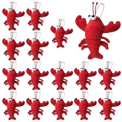 DONGKER Kreeftenknuffels, 16 stuks mini-kreeftenknuffels, schattige krabknuffels om op te hangen aan rugzakken, handtassen, autosleutels, evenementengeschenken, feestdecoraties DONGKER Kreeftenknuffels, 16 stuks mini-kreeftenknuffels, schattige krabknuffels om op te hangen aan rugzakken, handtassen, autosleutels, evenementengeschenken, feestdecoraties