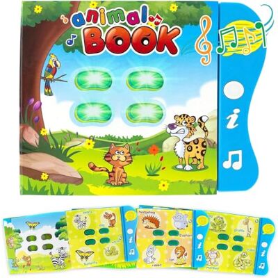 Boxiki kids Dierenboek voor peuters Interactief leeractiviteitenboek met muziek, diernamen en geluiden, educatief speelgoed voor baby's en vroege ontwikkeling Boxiki kids Dierenboek voor peuters Interactief leeractiviteitenboek met muziek, diernamen en geluiden, educatief speelgoed voor baby's en vroege ontwikkeling