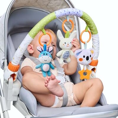 TUMAMA KIDS TUMAMA Babyspeelboog, clip op boog, babyschaal, autospeelgoed, pluche, hangend dier, met rammelaar, bijtring voor autostoel, mobiel bed, vanaf 0, 3, 6, 9 maanden TUMAMA KIDS TUMAMA Babyspeelboog, clip op boog, babyschaal, autospeelgoed, pluche, hangend dier, met rammelaar, bijtring voor autostoel, mobiel bed, vanaf 0, 3, 6, 9 maanden