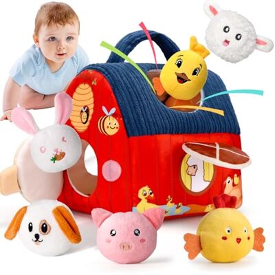 Loyzico Montessori Zacht boerderijspeelgoed vanaf 1 jaar 6 maanden, met 6 pluche boerderijdieren, sensorische rammelaar, cadeau voor baby's, jongens en meisjes, speelgoed voor baby's vanaf 6, 12 maanden, 1 2 jaar Loyzico Montessori Zacht boerderijspeelgoed vanaf 1 jaar 6 maanden, met 6 pluche boerderijdieren, sensorische rammelaar, cadeau voor baby's, jongens en meisjes, speelgoed voor baby's vanaf 6, 12 maanden, 1 2 jaar