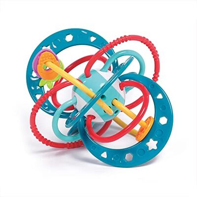 LUDI Planeet rammelaar – speelgoed voor baby's – vanaf 3 maanden – heldere kleuren, verschillende texturen en originele vorm – ontwikkelt fijne motoriek en beweeglijkheid LUDI Planeet rammelaar – speelgoed voor baby's – vanaf 3 maanden – heldere kleuren, verschillende texturen en originele vorm – ontwikkelt fijne motoriek en beweeglijkheid