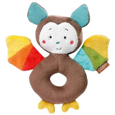 Fehn Baby Ring Vleermuisrammelaar, pluche speelgoed voor baby's met rammelaar, motorisch speelgoed voor speels leren en als hulp bij het in slaap vallen, speelgoed voor baby's en kinderen vanaf 0 jaar Fehn Baby Ring Vleermuisrammelaar, pluche speelgoed voor baby's met rammelaar, motorisch speelgoed voor speels leren en als hulp bij het in slaap vallen, speelgoed voor baby's en kinderen vanaf 0 jaar