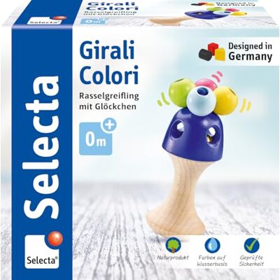 Selecta 61062 Girali Colori, houten rammelaar, 10 cm Selecta 61062 Girali Colori, houten rammelaar, 10 cm