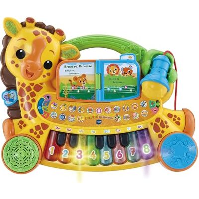 VTech Mijn piano giraffe jungle rock, muziekinstrument voor baby's, sprekend en interactief pianotoetsenbord voor kinderen, met karaoke-microfoon, cadeau voor kinderen vanaf 18 maanden inhoud in het Frans VTech Mijn piano giraffe jungle rock, muziekinstrument voor baby's, sprekend en interactief pianotoetsenbord voor kinderen, met karaoke-microfoon, cadeau voor kinderen vanaf 18 maanden inhoud in het Frans