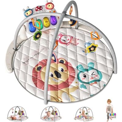 TUMAMA KIDS 4-in-1 kruipmat, piano, speelgoed, speeldeken voor baby's, met 70+ muziek, mat en muziekspellen, babyactiviteitenmat, fitnessactiviteiten, speelmat met 4 rammelaars en speelboog 0-6, 6-9 TUMAMA KIDS 4-in-1 kruipmat, piano, speelgoed, speeldeken voor baby's, met 70+ muziek, mat en muziekspellen, babyactiviteitenmat, fitnessactiviteiten, speelmat met 4 rammelaars en speelboog 0-6, 6-9