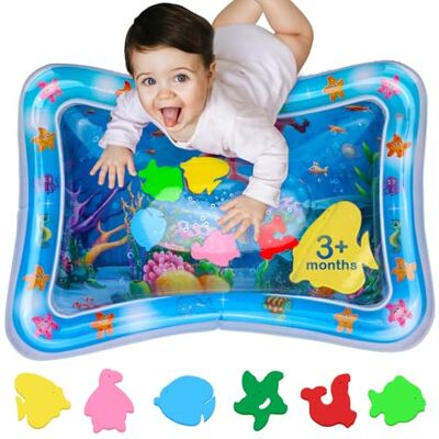 AVEC MAMAN Tummy Time Opblaasbare watermat voor baby's, sensorische speelmat voor vloerspel, 100% BPA-vrij en waterdicht, baby, zuigelingen van 3 tot 12 maanden AVEC MAMAN Tummy Time Opblaasbare watermat voor baby's, sensorische speelmat voor vloerspel, 100% BPA-vrij en waterdicht, baby, zuigelingen van 3 tot 12 maanden
