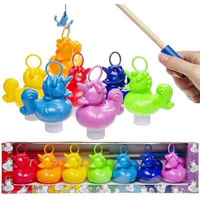 COLORBABY Color Baby Eendjes XL visspel met 2 houten perziken en 7 eenhoorn-eenden COLORBABY Color Baby Eendjes XL visspel met 2 houten perziken en 7 eenhoorn-eenden