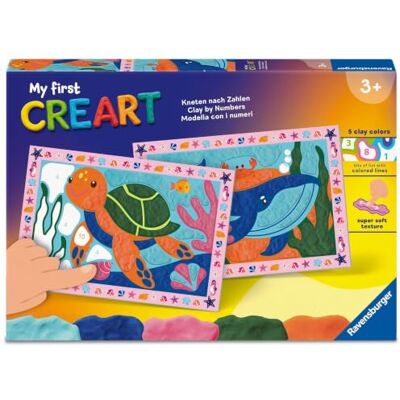 Ravensburger My First CreArt, kneden op nummer walvis en schildpad Ravensburger My First CreArt, kneden op nummer walvis en schildpad