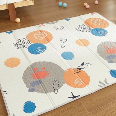 CASABEL Babykruipmat, uitbreidbaar, 180 x 150 cm, opvouwbaar, waterdicht en dik, oceaanmotief, groot formaat, kleurrijk design, compacte speelmat, gemakkelijk op te bergen CASABEL Babykruipmat, uitbreidbaar, 180 x 150 cm, opvouwbaar, waterdicht en dik, oceaanmotief, groot formaat, kleurrijk design, compacte speelmat, gemakkelijk op te bergen