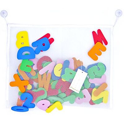 Paizizi Letters badschuim, 36-delig, alfabet, badspeelgoed met net-organizer (40 x 35 cm) Paizizi Letters badschuim, 36-delig, alfabet, badspeelgoed met net-organizer (40 x 35 cm)