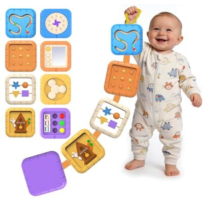 JOYVOVO Busy Board Montessori reisspeelgoed voor baby's vanaf 2 jaar, sensorisch speelgoed voor baby's, cadeau voor peuters, bevordert motoriek en cognitie JOYVOVO Busy Board Montessori reisspeelgoed voor baby's vanaf 2 jaar, sensorisch speelgoed voor baby's, cadeau voor peuters, bevordert motoriek en cognitie