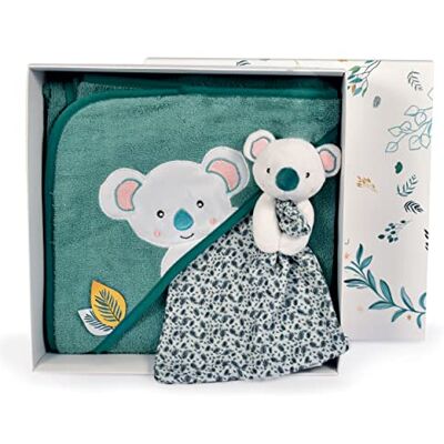 DOUDOU ET COMPAGNIE – PARIS – Doudou et Compagnie DC3954 badhanddoek met capuchon Koala, 80 x 80 cm, groen DOUDOU ET COMPAGNIE – PARIS – Doudou et Compagnie DC3954 badhanddoek met capuchon Koala, 80 x 80 cm, groen