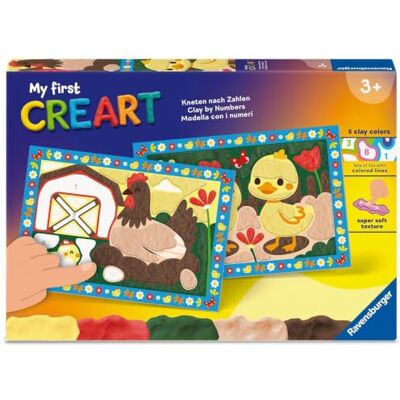 Ravensburger My First CreArt, kneden op nummer gelukkige kuikens Ravensburger My First CreArt, kneden op nummer gelukkige kuikens