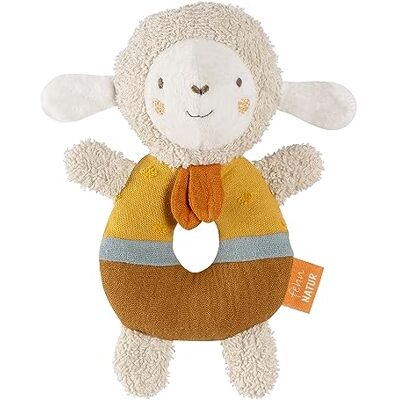 Fehn NATUR Baby Schapen Ratelring Biologisch katoenen knuffeldier babyspeelgoed met rammelaar en speelgoed om spelenderwijs te leren grijpspeelgoed voor baby's en peuters vanaf Fehn NATUR Baby Schapen Ratelring Biologisch katoenen knuffeldier babyspeelgoed met rammelaar en speelgoed om spelenderwijs te leren grijpspeelgoed voor baby's en peuters vanaf