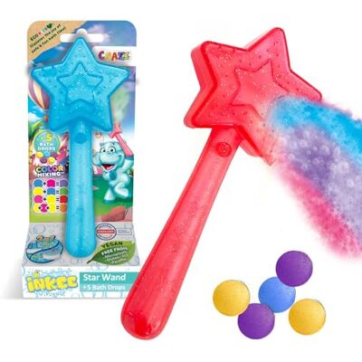 INKEE Wand Star Bath Toys Toverstaf ster met badbommen voor kinderen, badbommen met badkleuren voor badkuip, aardbeiengeur, badspeelgoed voor kinderen INKEE Wand Star Bath Toys Toverstaf ster met badbommen voor kinderen, badbommen met badkleuren voor badkuip, aardbeiengeur, badspeelgoed voor kinderen