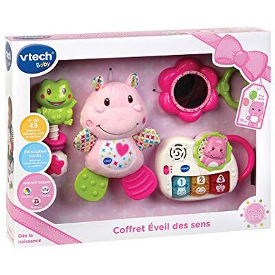 VTech Geschenkset voor geboorte, ontwaken van de zintuigen, cadeau voor geboorte met babyspeelgoed, roze, Nederlandse versie VTech Geschenkset voor geboorte, ontwaken van de zintuigen, cadeau voor geboorte met babyspeelgoed, roze, Nederlandse versie