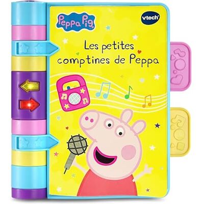 VTech Peppa Pig, Peppa Little Kinderrijmpjes, Baby Muziekboek, 3 Traditionele kinderliedjes om te dansen en te zingen, 6 geïllustreerde pagina's, cadeau voor baby's vanaf 6 maanden inhoud in het Frans VTech Peppa Pig, Peppa Little Kinderrijmpjes, Baby Muziekboek, 3 Traditionele kinderliedjes om te dansen en te zingen, 6 geïllustreerde pagina's, cadeau voor baby's vanaf 6 maanden inhoud in het Frans