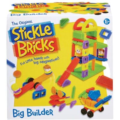 Stickle Bricks Big Builder bouwset bevat meer dan 125 delen, inspireren creativiteit en motoriek, veilig en duurzaam bouwspeelgoed, praktische opslag, geschikt voor kinderen vanaf Stickle Bricks Big Builder bouwset bevat meer dan 125 delen, inspireren creativiteit en motoriek, veilig en duurzaam bouwspeelgoed, praktische opslag, geschikt voor kinderen vanaf