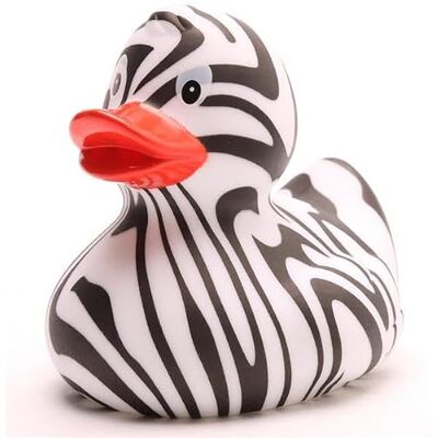 Duckshop Zebra Badeend, rubberen eend, piepende eend, L: 8 cm Duckshop Zebra Badeend, rubberen eend, piepende eend, L: 8 cm