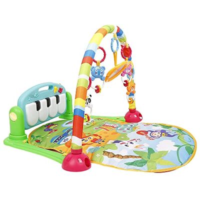 OHMG 3-in-1 speelmat met muziek en verlichting, speelmat met afneembare speelboog voor baby's, activiteitenmat voor baby's vanaf de geboorte OHMG 3-in-1 speelmat met muziek en verlichting, speelmat met afneembare speelboog voor baby's, activiteitenmat voor baby's vanaf de geboorte