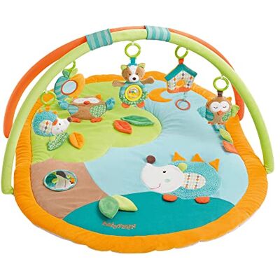 Fehn Sleeping Forest 071559 3D-activiteitenmat, bos, speelboog, met 5 afneembare speeltjes, voor baby's, spel en plezier vanaf de geboorte, afmetingen: 80 x 105 cm. Fehn Sleeping Forest 071559 3D-activiteitenmat, bos, speelboog, met 5 afneembare speeltjes, voor baby's, spel en plezier vanaf de geboorte, afmetingen: 80 x 105 cm.