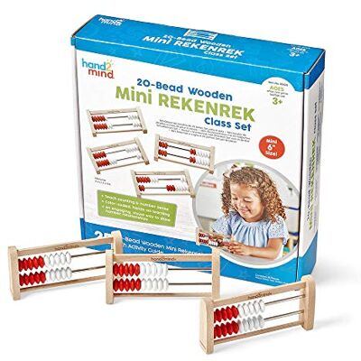 hand2mind Rekenrek 25 stuks mini houten super kralen voor kinderen, voor het tellen van wiskunde, tellen, getallen hand2mind Rekenrek 25 stuks mini houten super kralen voor kinderen, voor het tellen van wiskunde, tellen, getallen